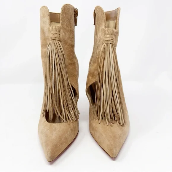 Christian Louboutin Tan Suede Ankle Boots - Picture 3 of 10